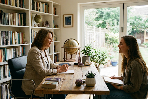 Astrologer at desk