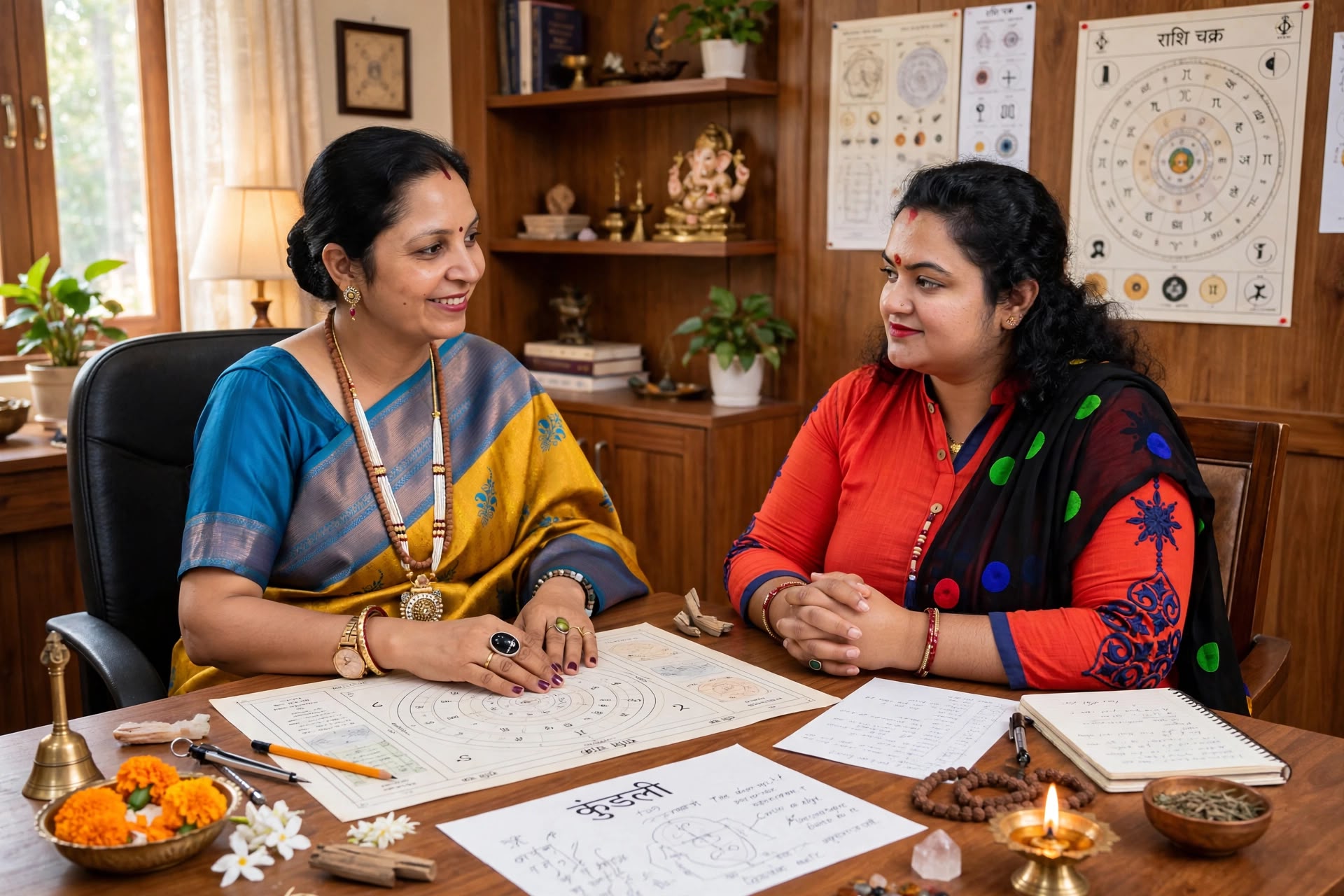Astrologer at desk